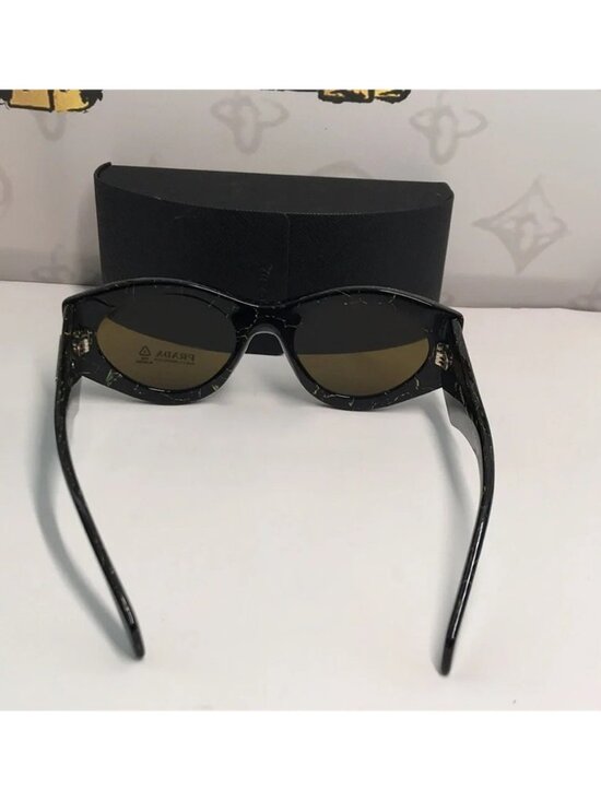 NEW AUTHENTIC PRAD PR 20ZS Women’s Sunglasses – Black Yellow Marble / Dark Brown main image 7